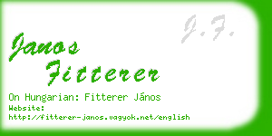 janos fitterer business card